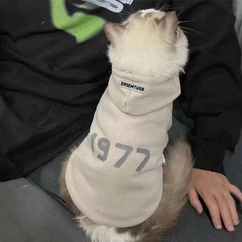 Cat Clothes Anti-Lint Warm Cute Puppet Cat Blue Cat Short Kitten Pet Hooded Fleece-Lined Sweatshirt Winter Clothes - Image 3